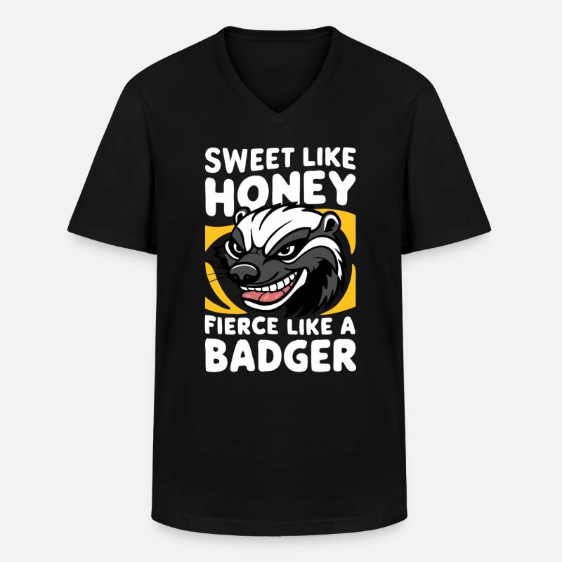 Dachs Honigdachs Tier - Männer-T-Shirt mit V-Ausschnitt - Schwarz