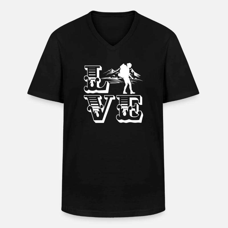 Backpacking Love Backpacking - Men's V-Neck T-Shirt - black