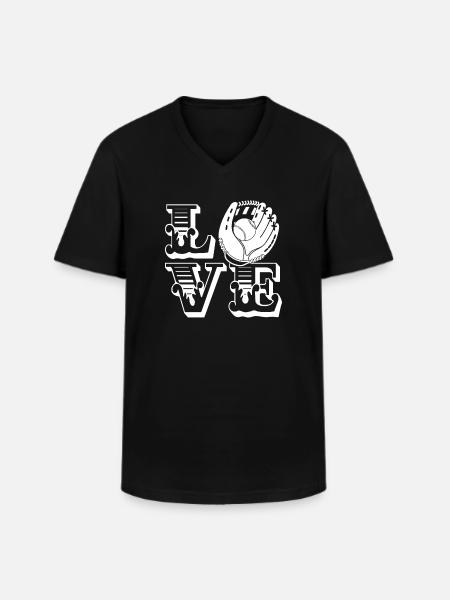 Baseball Love Baseball - Men's V-Neck T-Shirt - black