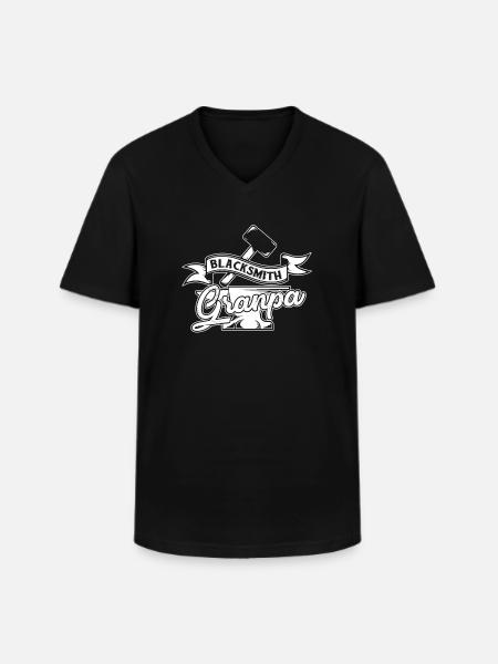 Blacksmith Blacksmith Grandpa - Men's V-Neck T-Shirt - black