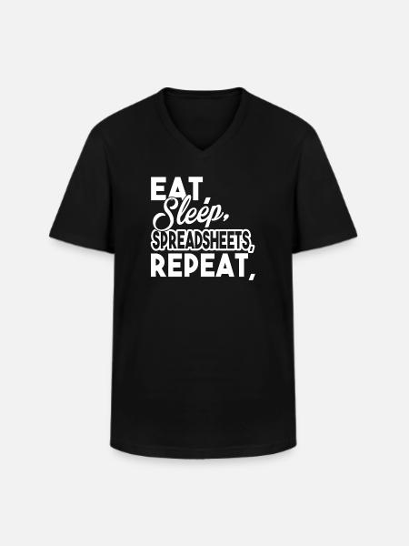 Accountant Eat Sleep Spreadsheets - Men's V-Neck T-Shirt - black
