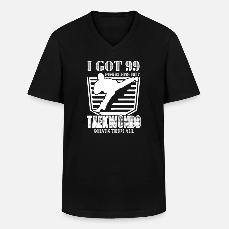 Taekwondo Solves All Problems - Men's V-Neck T-Shirt - black