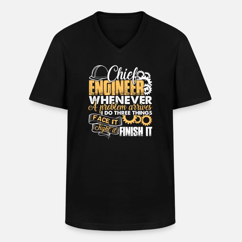 Chief Engineer Solves Problem - Men's V-Neck T-Shirt - black