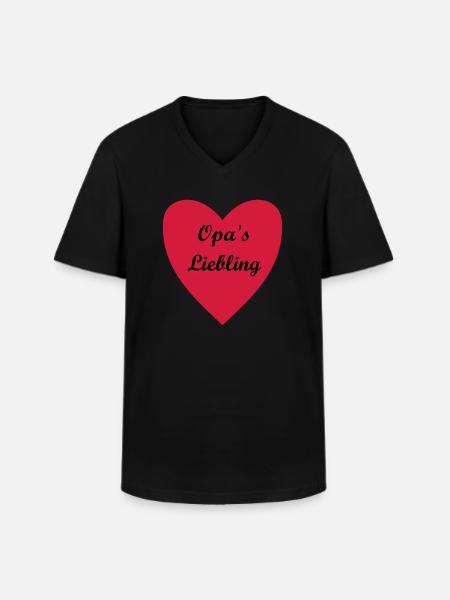 Opa's Liebling - Männer-T-Shirt mit V-Ausschnitt - Schwarz