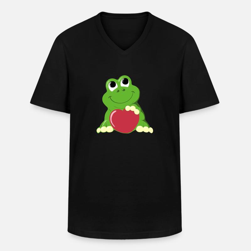 Frosch - Männer-T-Shirt mit V-Ausschnitt - Schwarz