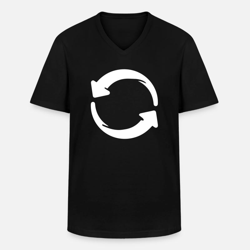 Repeat Repeat Symbol Repeat - Men's V-Neck T-Shirt - black