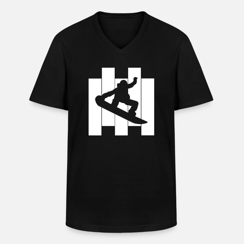 Snowboard Snowboarder - Männer-T-Shirt mit V-Ausschnitt - Schwarz