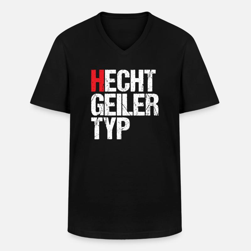 Hecht geiler Typ - Männer-T-Shirt mit V-Ausschnitt - Schwarz