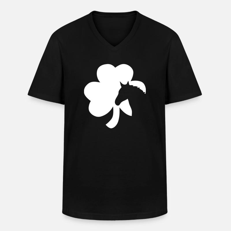 Kleeblatt Pferd Kleeblatt mit Pferd - Männer-T-Shirt mit V-Ausschnitt - Schwarz