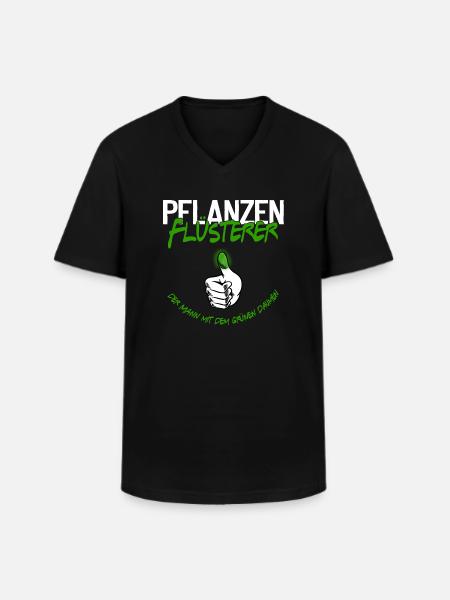 Pflanzen Flüsterer - Männer-T-Shirt mit V-Ausschnitt - Schwarz