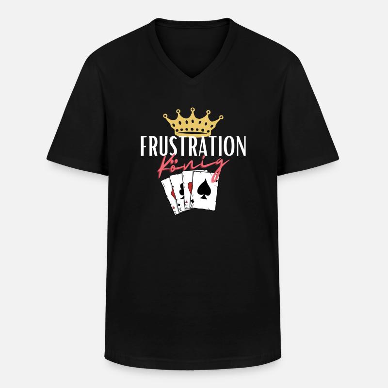 Frustration König - Männer-T-Shirt mit V-Ausschnitt - Schwarz