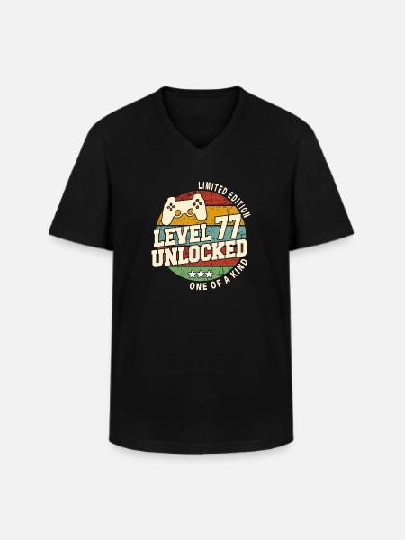 Årgang Født En Måned 1947 Fødselsdag - Klassisk herre T-shirt med V-udskæring - sort