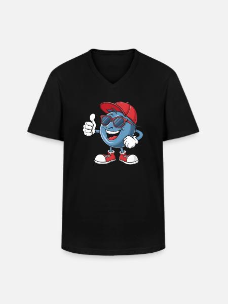 Blaubeere - Männer-T-Shirt mit V-Ausschnitt - Schwarz