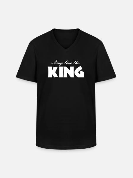 Vive le roi König - T-shirt col V Homme - noir