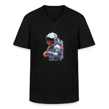 Astronaut Digital Art Space Explorer - Männer-T-Shirt mit V-Ausschnitt - Schwarz - Vorne - AI Model Male 178 dark (178cm)