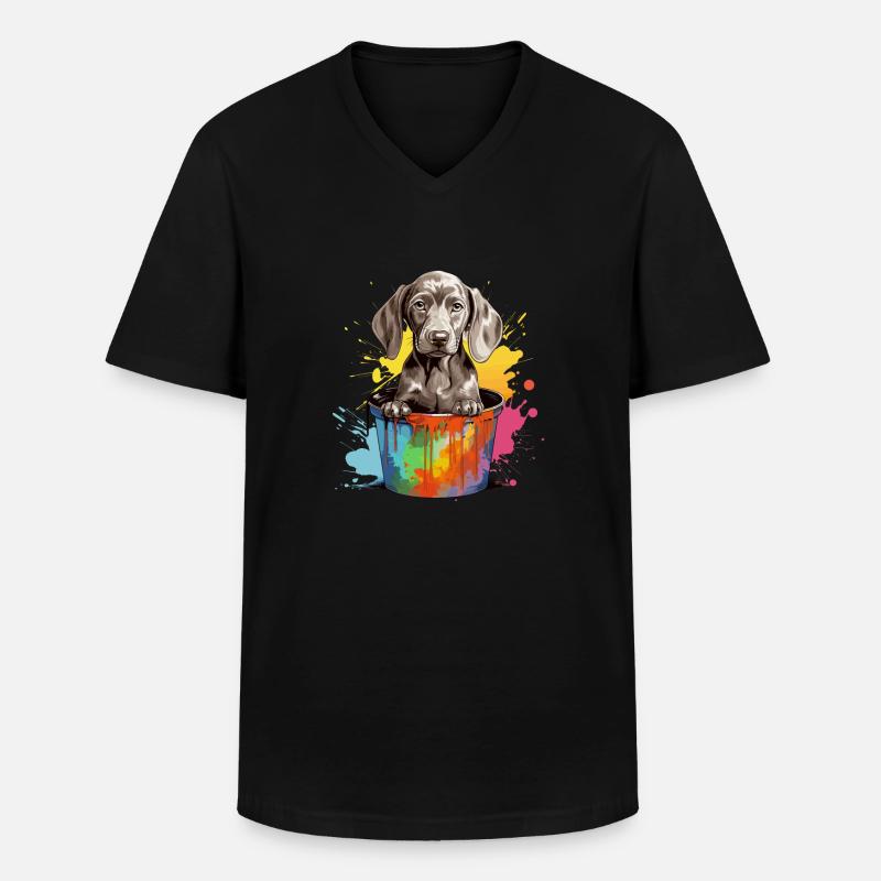 Weimaraner Hund Hunderasse - Männer-T-Shirt mit V-Ausschnitt - Schwarz