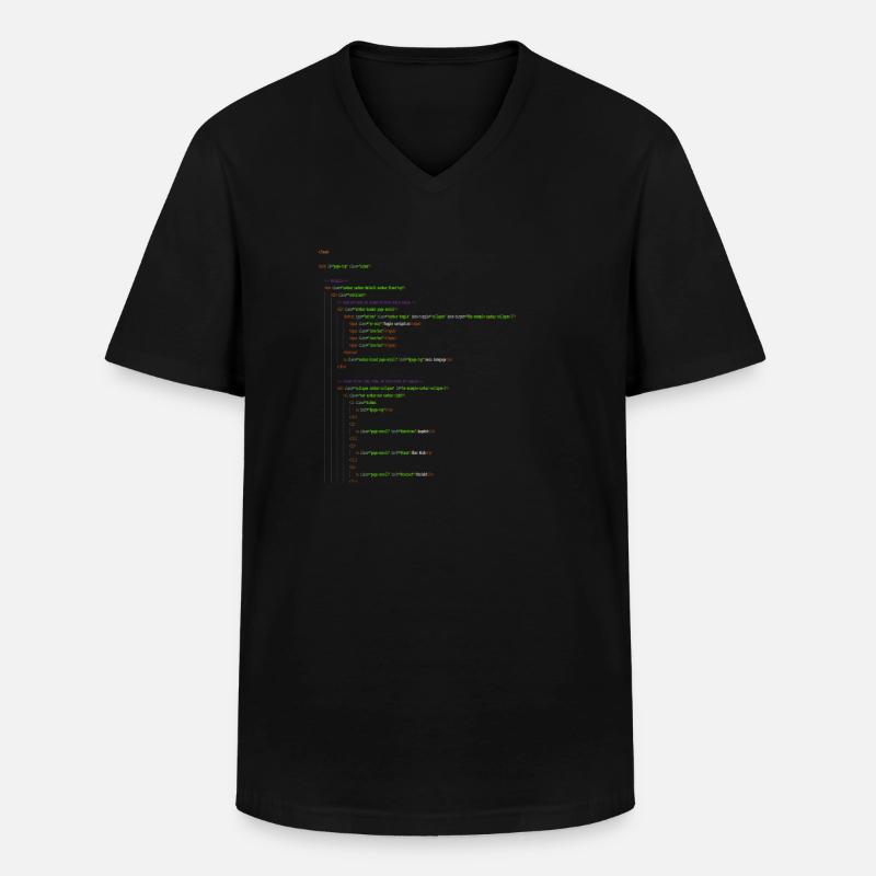 Programming Html. Homepage Nerd Shirt - Men's V-Neck T-Shirt - black