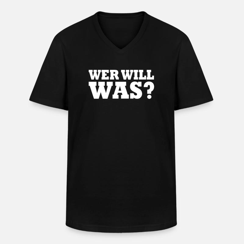 Wer will was - Männer-T-Shirt mit V-Ausschnitt - Schwarz