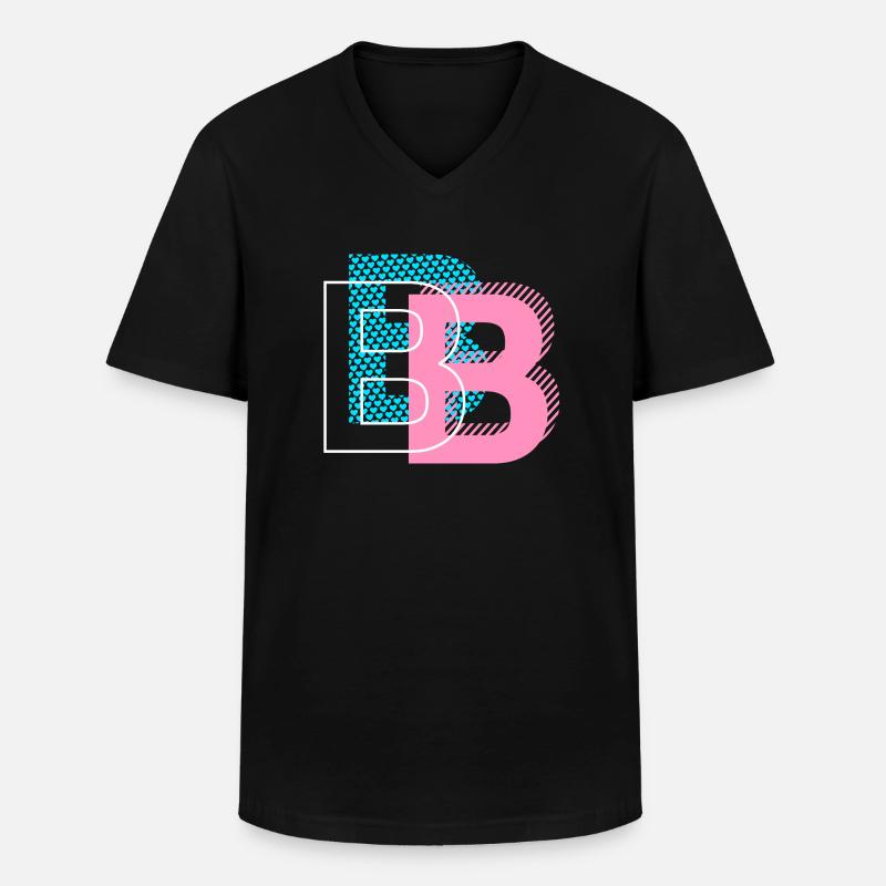 B wie Buchstabe - Männer-T-Shirt mit V-Ausschnitt - Schwarz