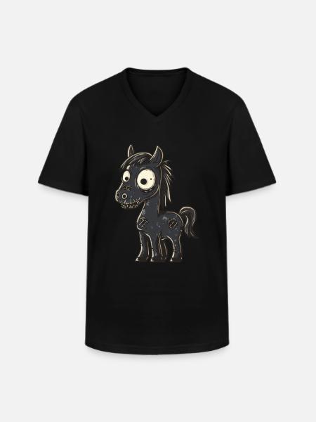 Horse Halloween Funny Zombie - Men's V-Neck T-Shirt - black