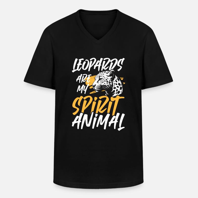 Leopard Raubkatze Raubtier - Männer-T-Shirt mit V-Ausschnitt - Schwarz