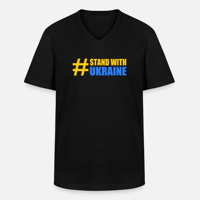stand with ukraine - Männer-T-Shirt mit V-Ausschnitt - Schwarz