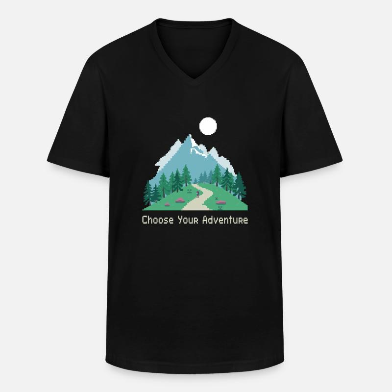 Retro Gaming Abenteuer - Männer-T-Shirt mit V-Ausschnitt - Schwarz