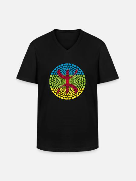 Amazigh Tamazight ⴰⵎⴰⵣⵉⵖ Berber Morocco Marokko - Männer-T-Shirt mit V-Ausschnitt - Schwarz
