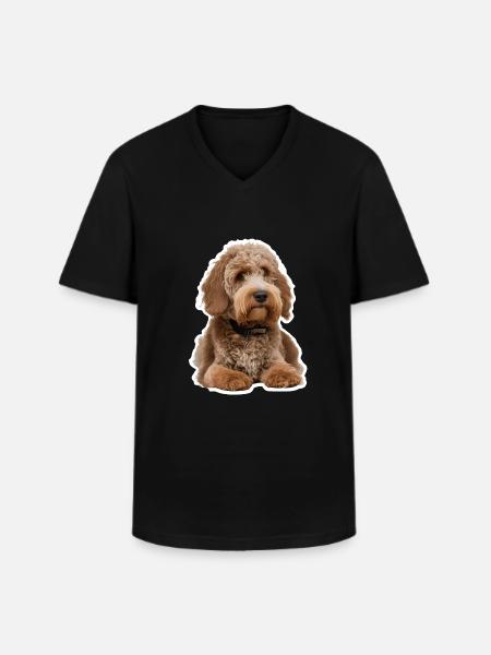 Caniche - T-shirt col V Homme - noir
