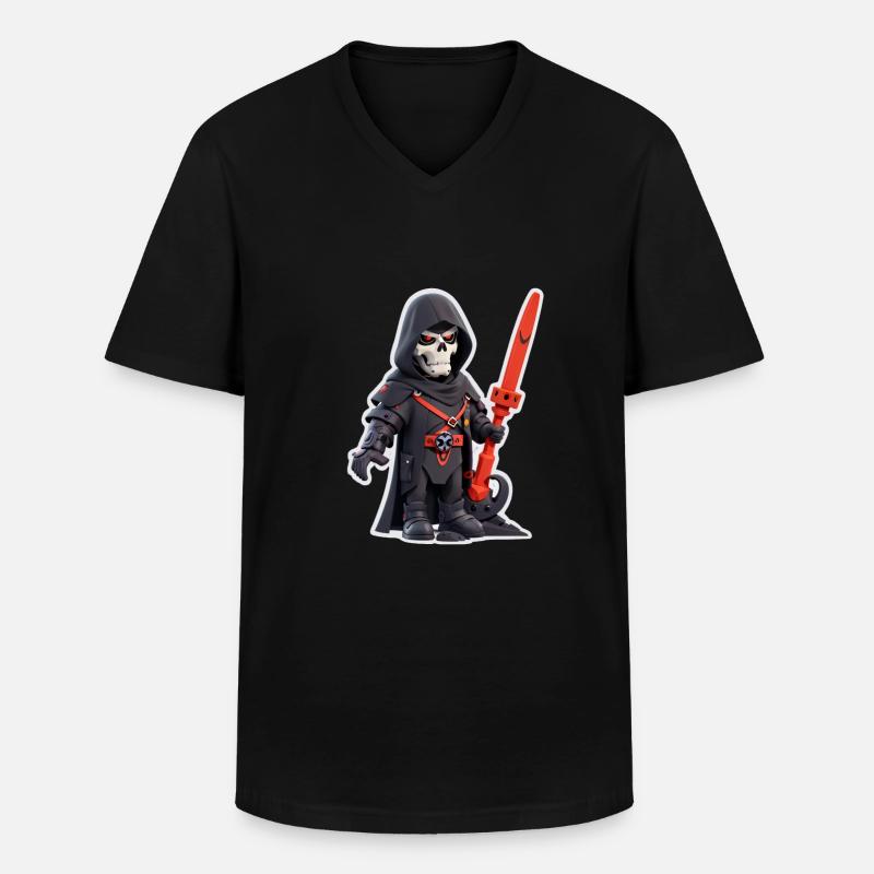 Skelett - Männer-T-Shirt mit V-Ausschnitt - Schwarz