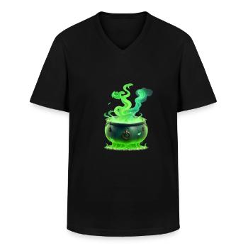 Hexenkessel - Männer-T-Shirt mit V-Ausschnitt - Schwarz - Vorne - AI Model Male 178 dark (178cm)