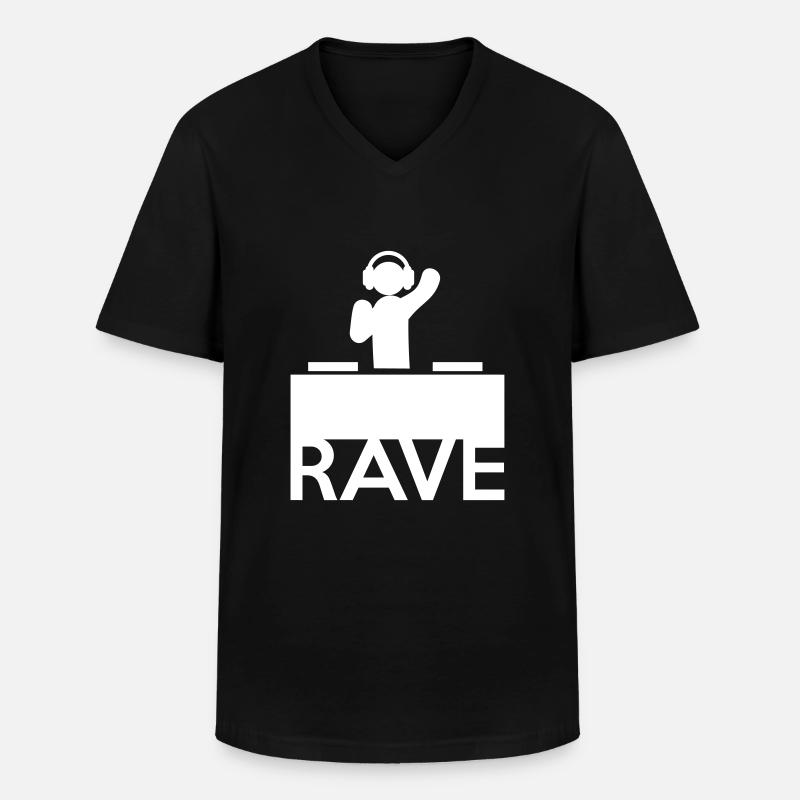 Rave On - Männer-T-Shirt mit V-Ausschnitt - Schwarz
