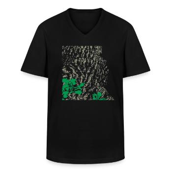 Eiche Eichenbaum Rinde - Männer-T-Shirt mit V-Ausschnitt - Schwarz - Vorne - AI Model Male 178 dark (178cm)