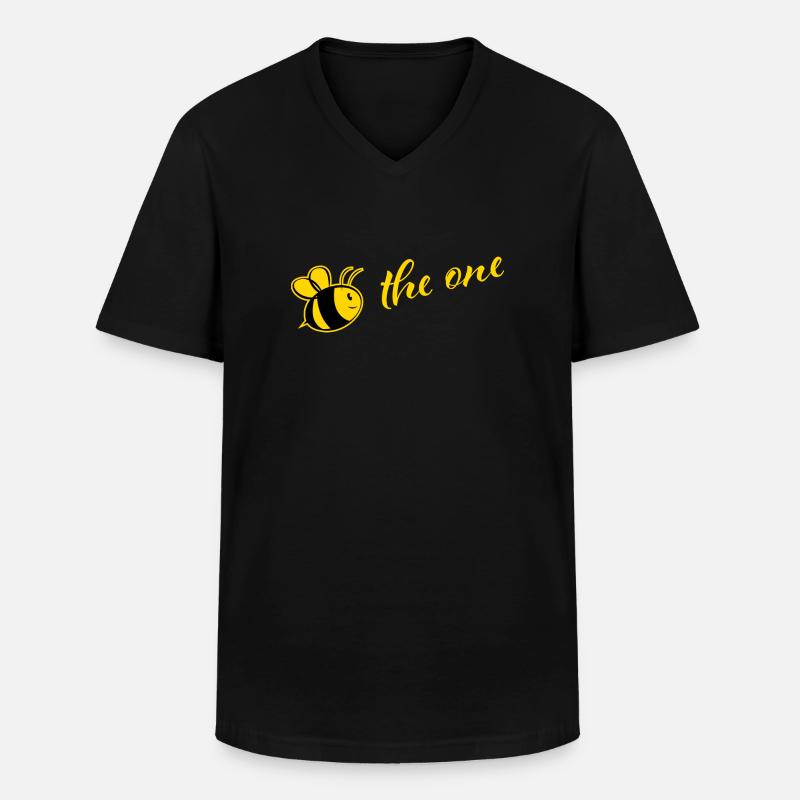 Bee the one - Männer-T-Shirt mit V-Ausschnitt - Schwarz