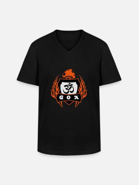 GOA aum om Zeichen - Männer-T-Shirt mit V-Ausschnitt - Schwarz