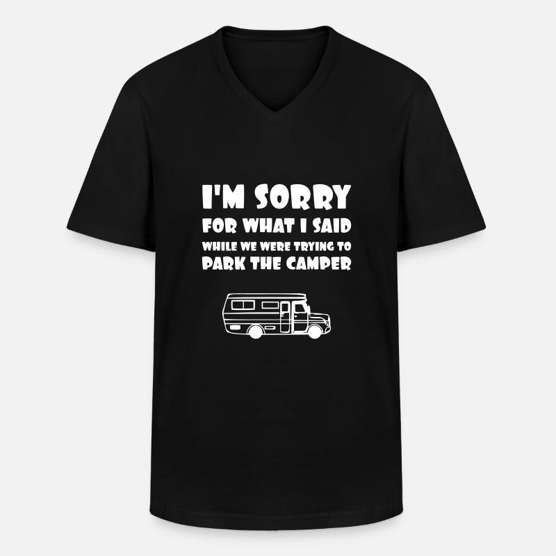 Camper Spruch - Männer-T-Shirt mit V-Ausschnitt - Schwarz