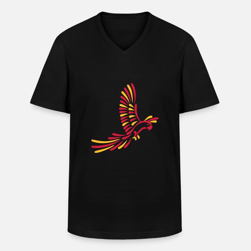 Papagei - Männer-T-Shirt mit V-Ausschnitt - Schwarz