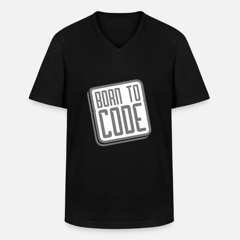 born to code - Männer-T-Shirt mit V-Ausschnitt - Schwarz