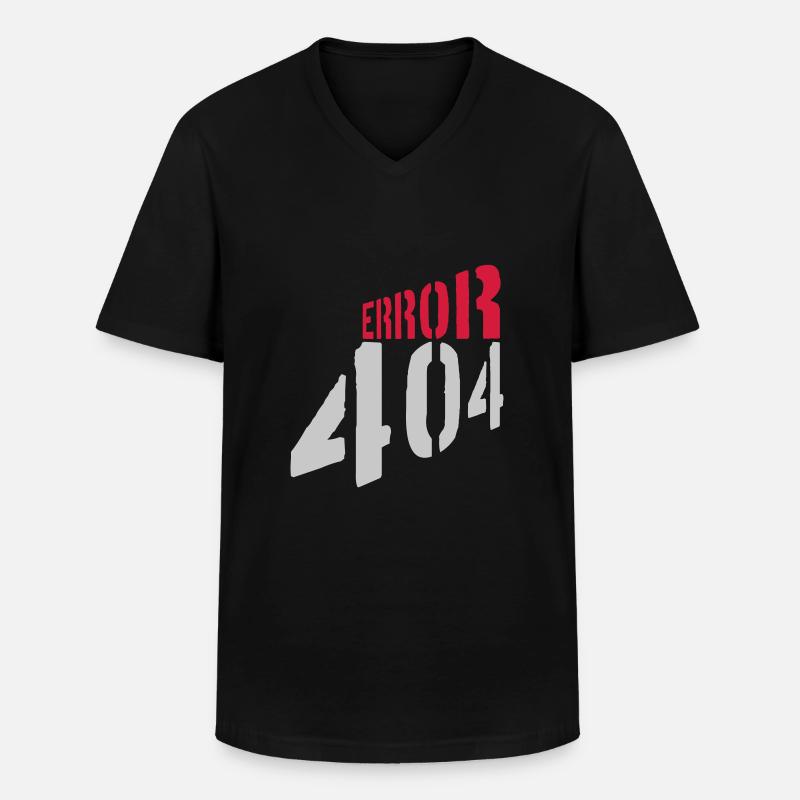 Meldung Error 404 Netzwerk - Männer-T-Shirt mit V-Ausschnitt - Schwarz