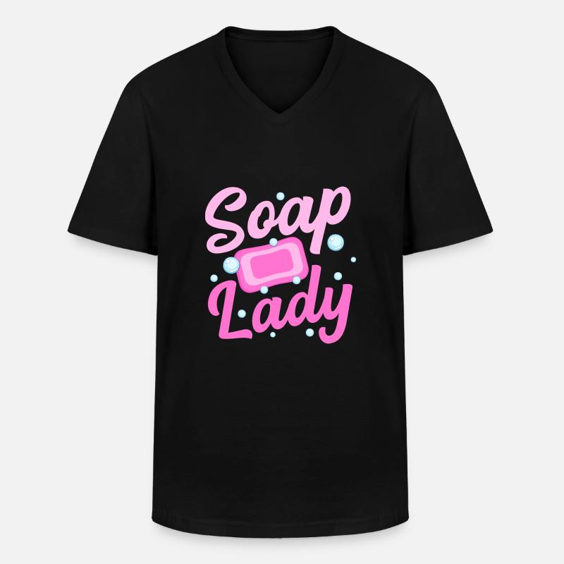 Soap Lady Soapmaker Soapmaking - Männer-T-Shirt mit V-Ausschnitt - Schwarz