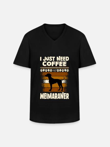 Weimaraner - Men's V-Neck T-Shirt - black