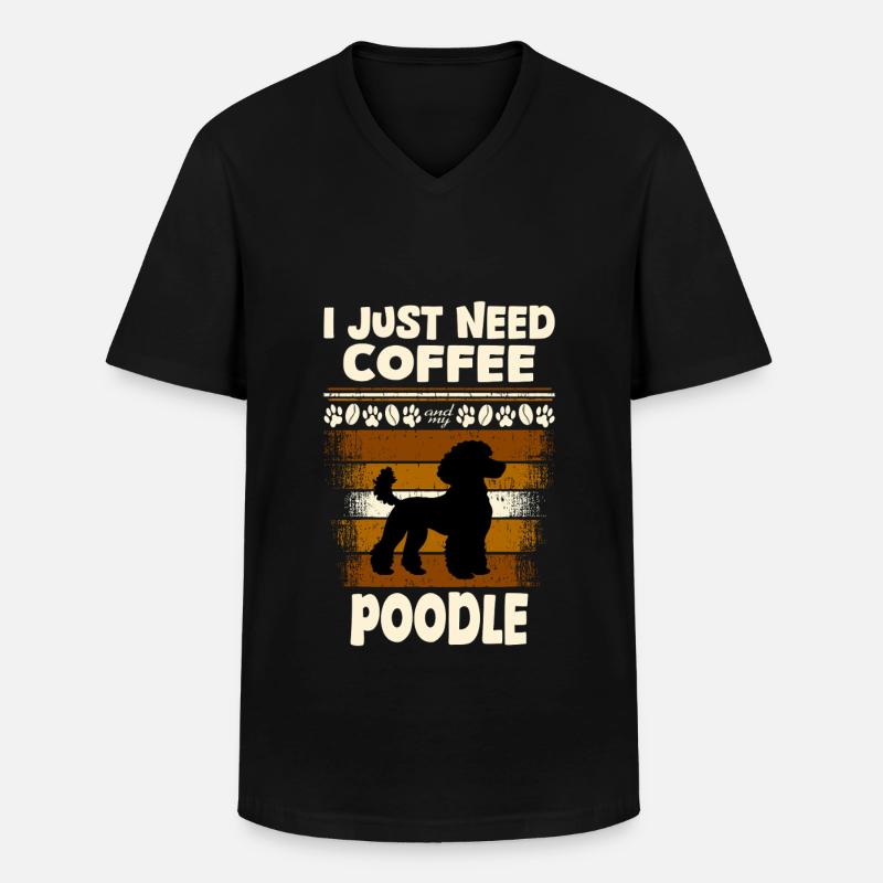 poodle kaffeebohne - Männer-T-Shirt mit V-Ausschnitt - Schwarz