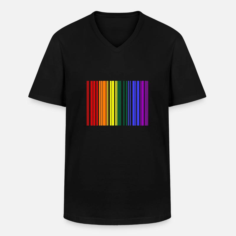 Rainbow Barcode - Men's V-Neck T-Shirt - black