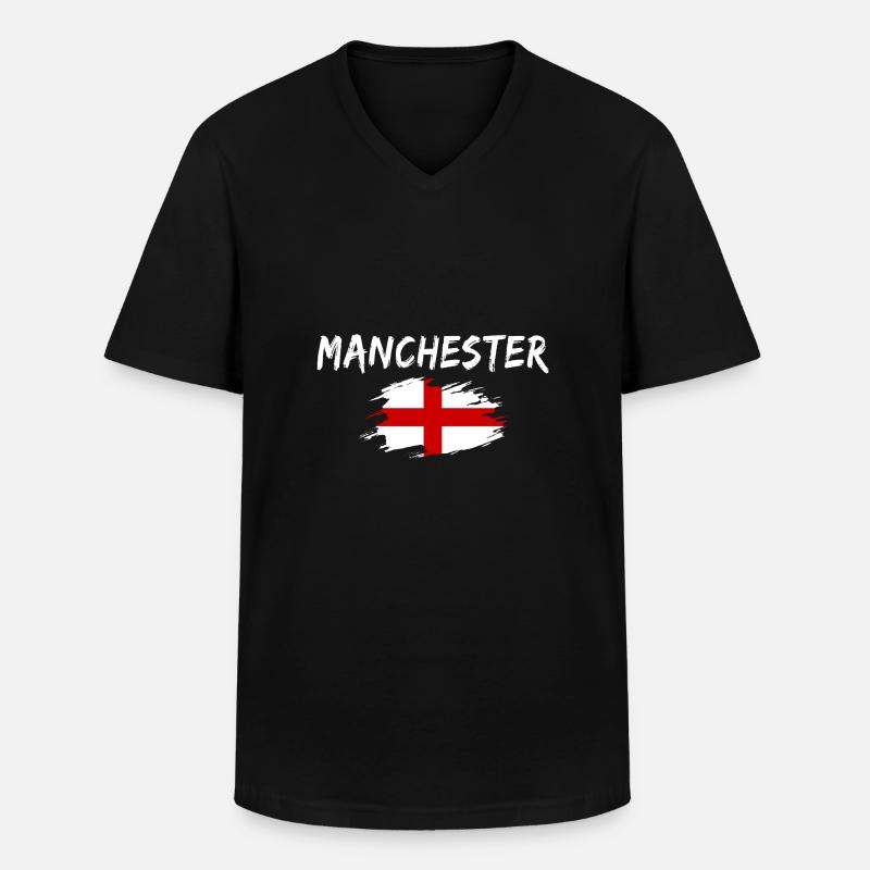 Manchester England - Männer-T-Shirt mit V-Ausschnitt - Schwarz