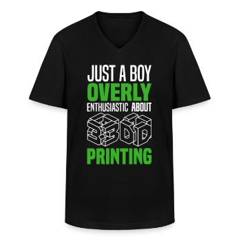 3D Drucken - Männer-T-Shirt mit V-Ausschnitt - Schwarz - Vorne - AI Model Male 178 dark (178cm)