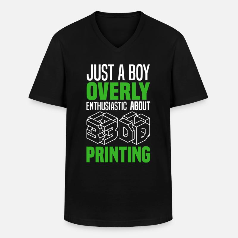 3D Drucken - Männer-T-Shirt mit V-Ausschnitt - Schwarz