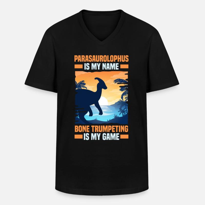 Dinosaurier - Männer-T-Shirt mit V-Ausschnitt - Schwarz