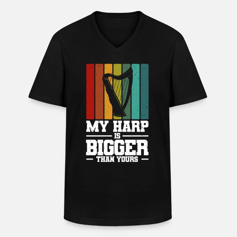 Harfenist - Männer-T-Shirt mit V-Ausschnitt - Schwarz