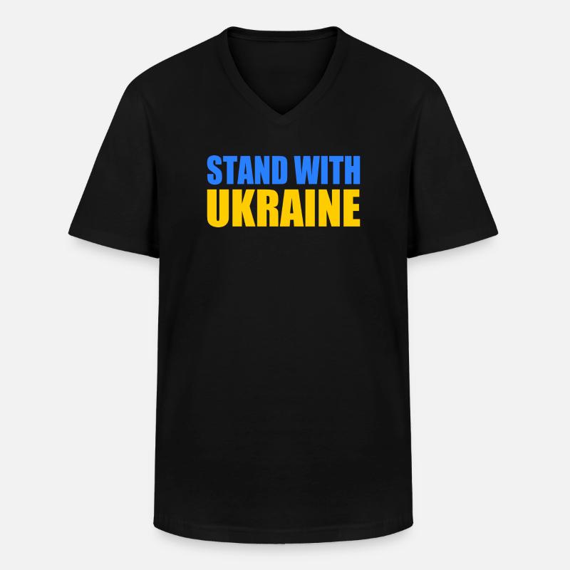 stand with ukraine - Männer-T-Shirt mit V-Ausschnitt - Schwarz