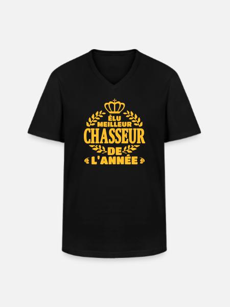 Elu meilleur chasseur - T-shirt col V Homme - noir